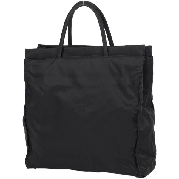 1000058695691 11 Prada Logo Plate Nylon Tote Bag Womens Black