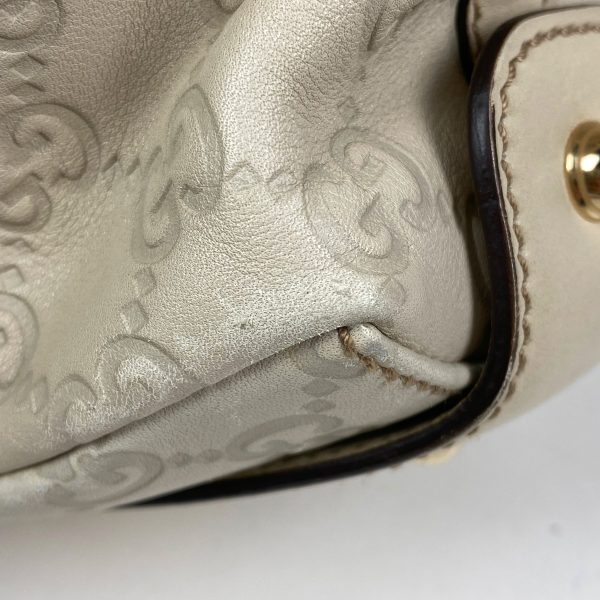 1000058735274 12 Gucci Guccisima Handbag Shoulder Bag Horsebit Shima Leather White