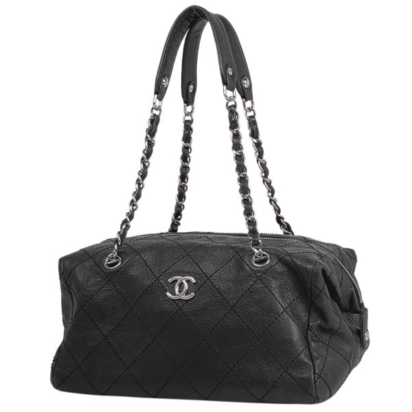 1000058876649 11 Chanel Coco Mark Chain Tote Bag CC Mark Caviar Skin Black