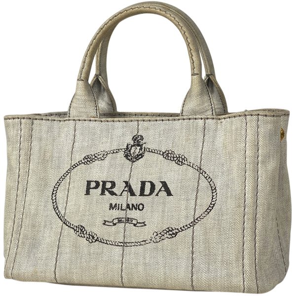 1000059074914 11 Prada Kanapa 2WAY Denim Shoulder Bag Gray