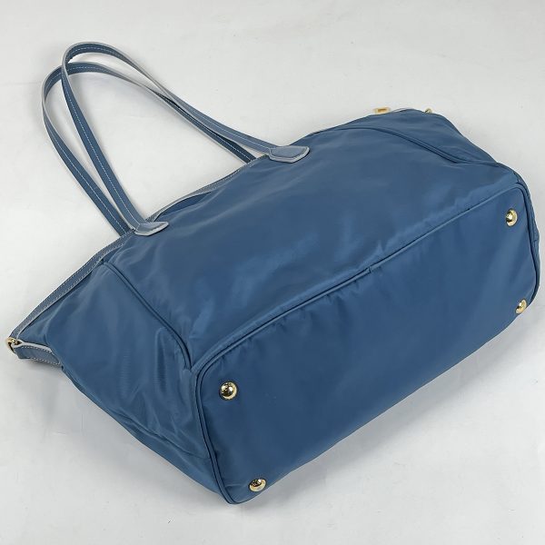 1000059233021 12 Prada Logo Plate 2WAY Nylon Shoulder Bag Tote Bag Ladies Blue