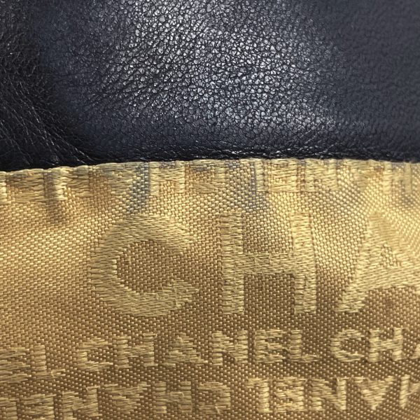 1000059370214 17 Chanel Logo Chain Shoulder Bag Leather Navy