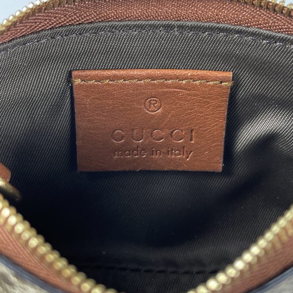 1000059375639 16 Gucci GG Pattern Coin Case Coin Purse Key Chain GG Supreme Leather Brown