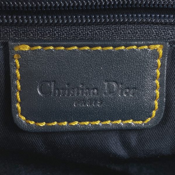 1000059379545 23 Christian Dior Trotter Pattern Canvas Saddle Shoulder Bag Navy