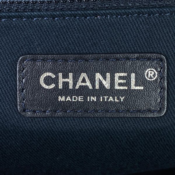 1000059480203 23 Chanel Deauville Line Chain Tote Bag Coco Mark Shoulder Bag Denim Navy