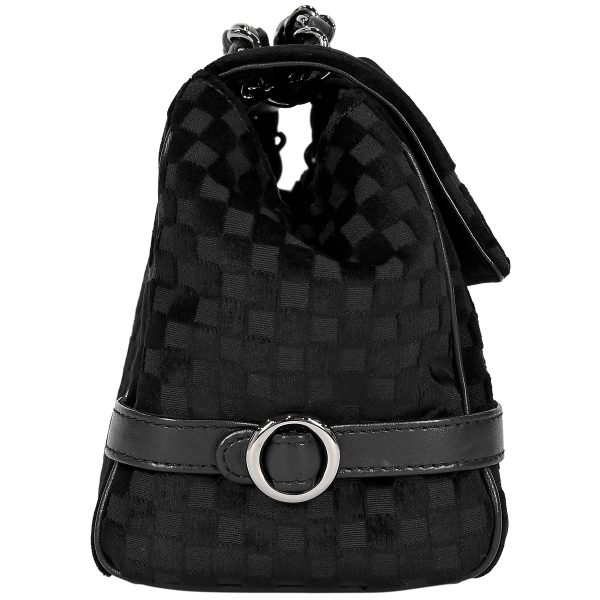 1000059504886 02 Chanel Coco Mark Chain Shoulder Bag Velvet Plaid Velor Black