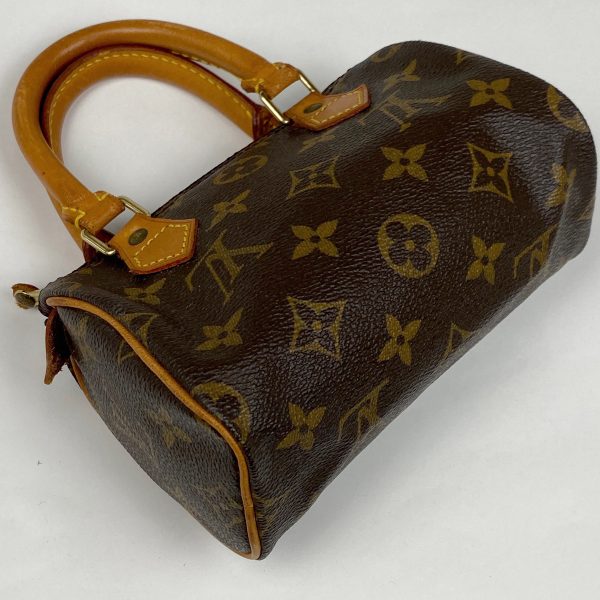 1000059696055 12 Louis Vuitton Mini Speedy Shopping Handbag Monogram Brown