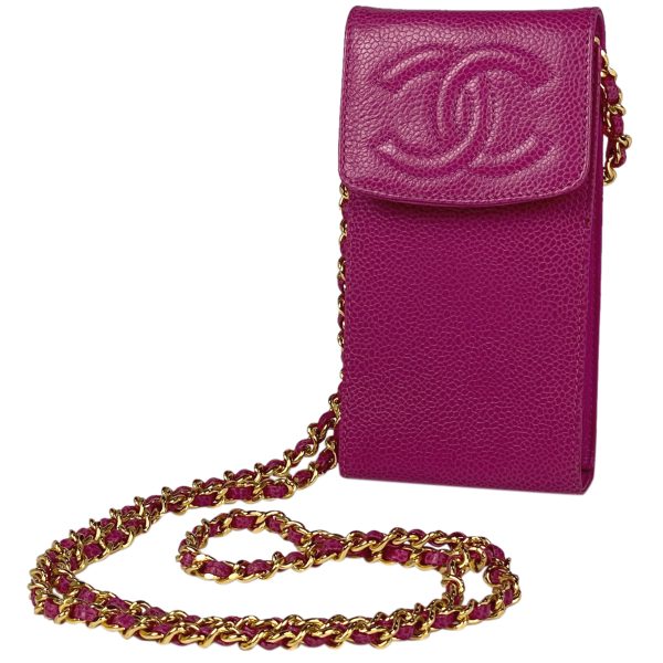 1000059704491 11 Chanel Coco Mark Chain Pochette Mini Mobile Phone Case Caviar Skin Pink