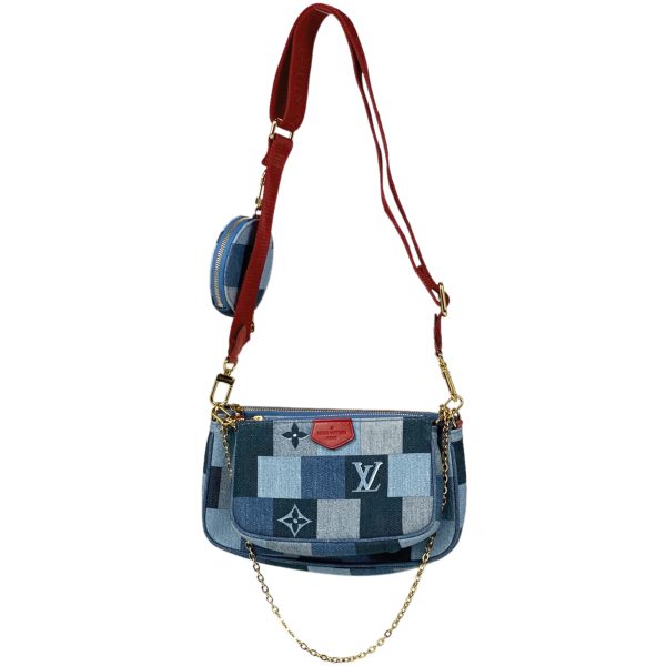 1000059719891 11 Louis Vuitton Multi Pochette Accessoire Pouch Shoulder Bag Monogram Denim Blue