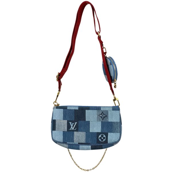 1000059719891 13 Louis Vuitton Multi Pochette Accessoire Pouch Shoulder Bag Monogram Denim Blue