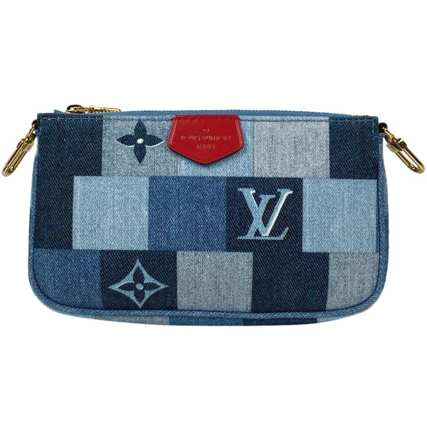 1000059719891 16 Louis Vuitton Multi Pochette Accessoire Pouch Shoulder Bag Monogram Denim Blue