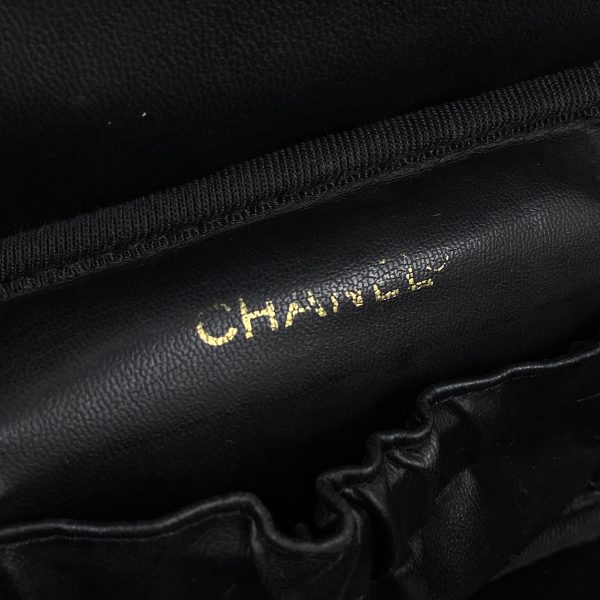 1000060016606 15 Chanel Cocomark Vanity Bag Bicolor Cosmetic Pouch Leather Black