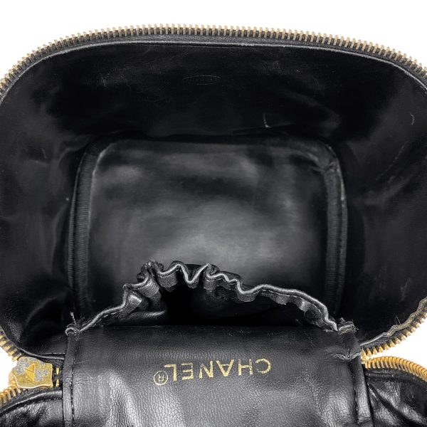 1000060019324 19 Chanel Cocomark Vanity Bag Cosmetic Pouch Caviar Skin Black