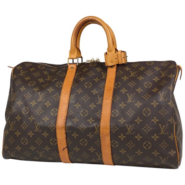 1000060233768 11 Louis Vuitton Keepall 45 Handbag Travel Bag Monogram Brown