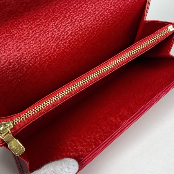 1000060248090 15 Louis Vuitton Pochette Porte Monet Credit Bill Purse Long Wallet Epi Castilian Red