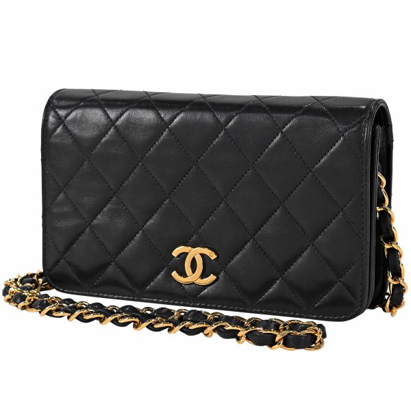 1000060394032 01 Chanel Coco Mark Chain Shoulder Bag CC Mini Matelasse Full Flap Leather Black