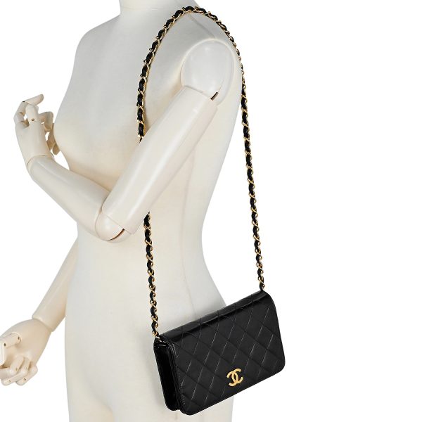 1000060394032 13 Chanel Coco Mark Chain Shoulder Bag CC Mini Matelasse Full Flap Leather Black