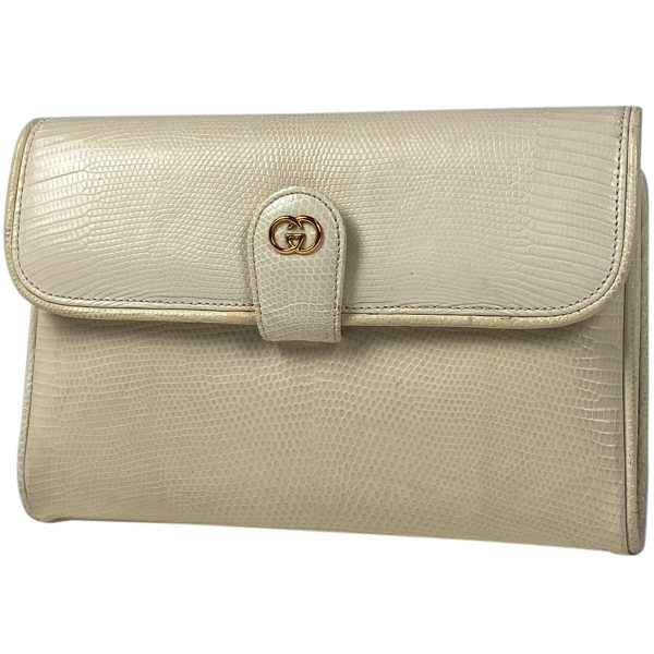 1000060641150 11 Gucci Logo Shoulder Bag Clutch Leather White