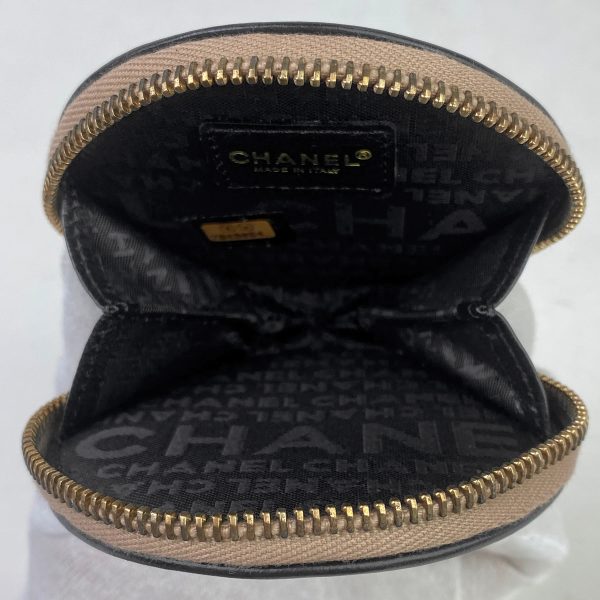 1000060681149 16 Chanel Round Zipper Coin Case Coco Mark CC Coin Purse Leather Black