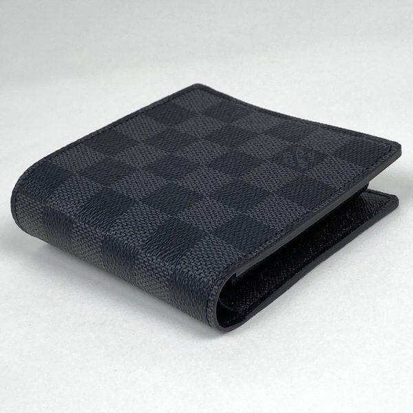 1000060692770 12 Louis Vuitton Portefeuille Marco Damier Graphite Bill Purse Bifold Wallet Black