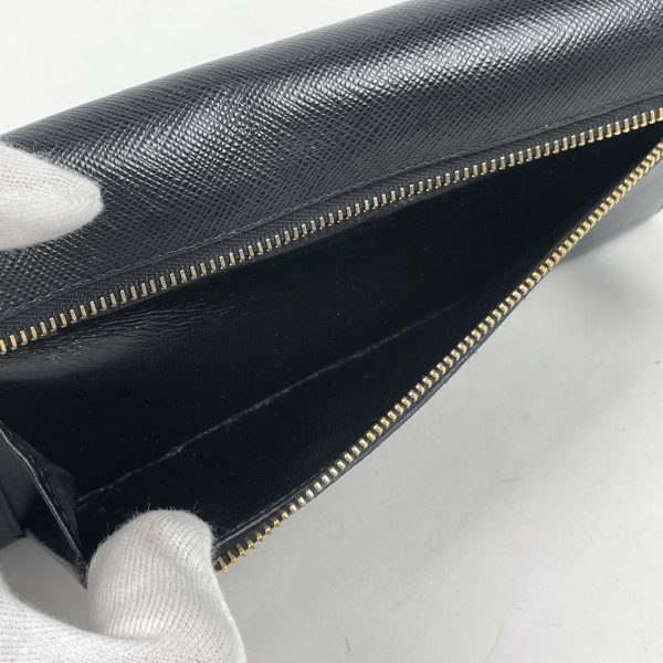 1000060699335 15 Prada Logo Ribbon Saffiano Leather Long Wallet Black