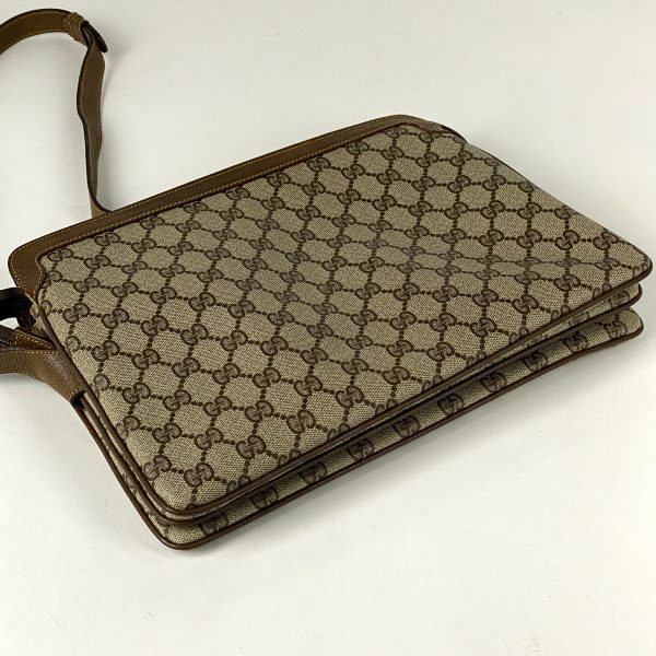 1000060876002 12 GUCCI GG Pattern Shoulder Bag Coated Canvas Beige Brown Ladies