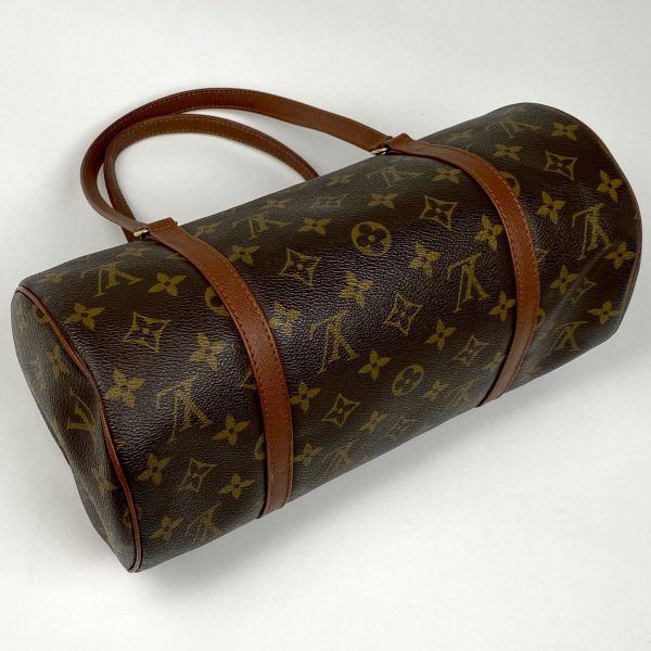 1000061261029 12 Louis Vuitton Papillon 30 Barrel Cylindrical Handbag Monogram Brown