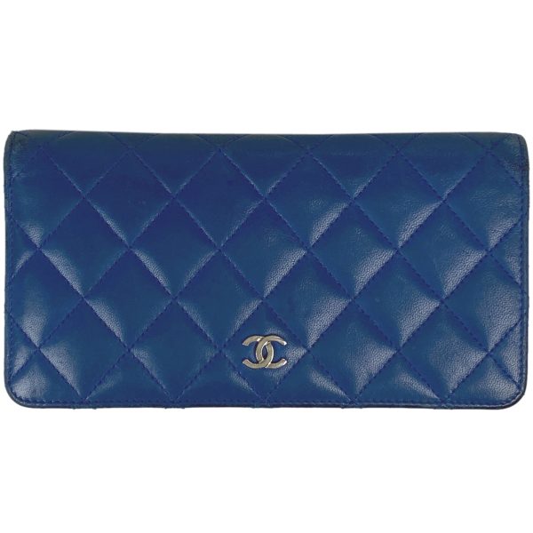 1000061339513 11 Chanel Cocomark Bifold Long Wallet CC Matelasse Long Wallet Leather Blue