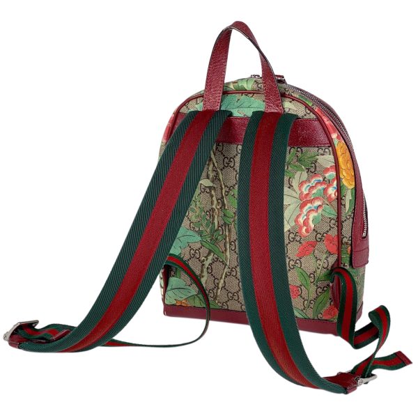 1000061761871 12 Gucci GG Pattern Rucksack Small Backpack Sherry Line Web Bird Floral GG Supreme Beige