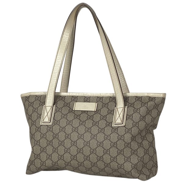 1000061954310 11 Gucci GG Pattern Tote Bag Coated Canvas Beige White