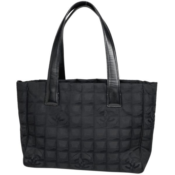 1000062028584 11 Chanel New Travel Line Tote PM Handbag Nylon Jacquard Black