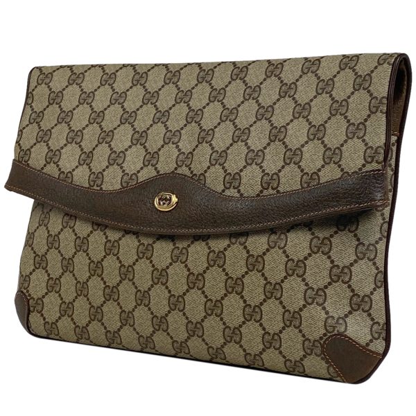 1000062194173 11 Gucci GG Pattern Clutch Bag Old Gucci Coated Canvas Brown