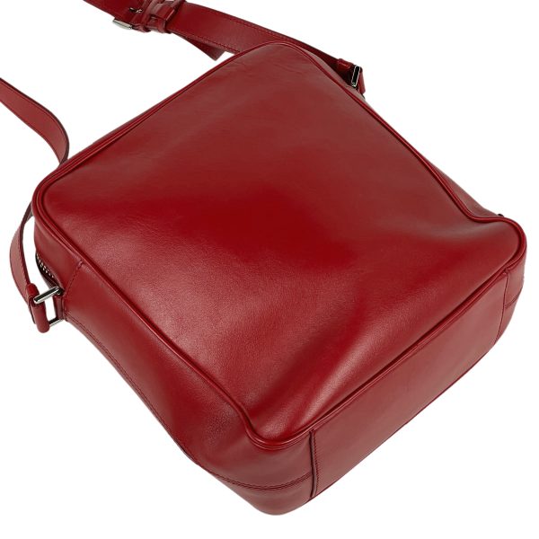 1000062220360 12 Prada Logo Plate Robot Messenger Shoulder Bag Leather Red