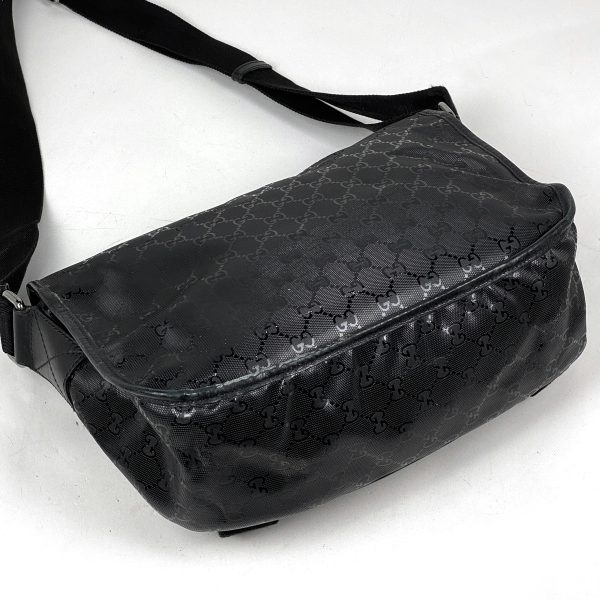 1000062311785 12 Gucci GG Implement Shoulder Bag GG Pattern Crossbody Coated Canvas Black