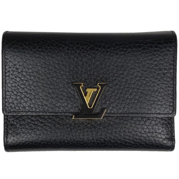 1000062317947 11 Louis Vuitton Portefeuille Capucines Compact Wallet Leather Black