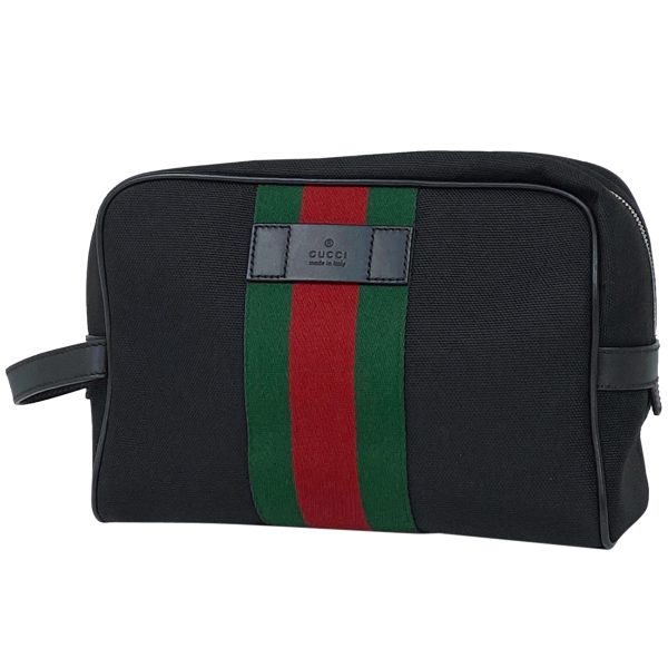 1000062500752 11 Gucci Sherry Line Clutch Web Logo Nylon Black