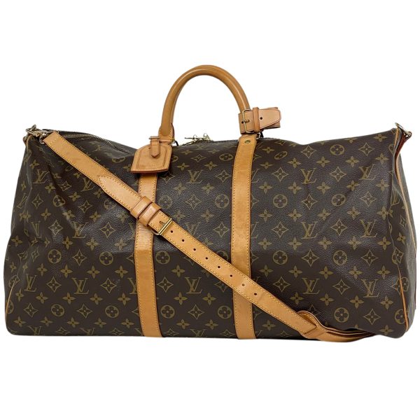 1000062500820 11 Louis Vuitton Keepall Bandouliere 55 Travel Boston Bag Monogram Brown