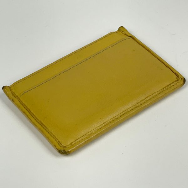 1000062556711 12 Prada Logo Card Holder Leather Yellow