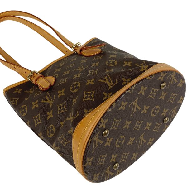 1000062693768 12 Louis Vuitton Petit Bucket PM Monogram Tote Bag Brown