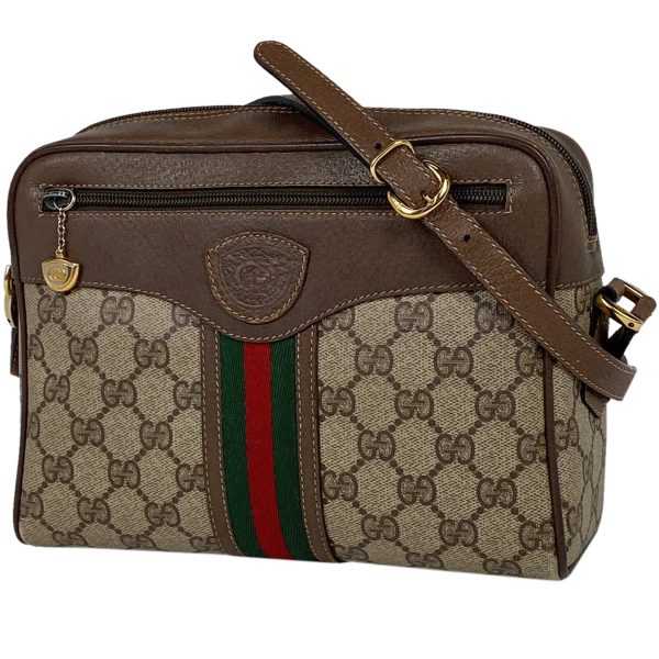 1000062813272 11 Gucci GG Pattern Shoulder Bag Old Gucci Sherry Line Coated Canvas Brown