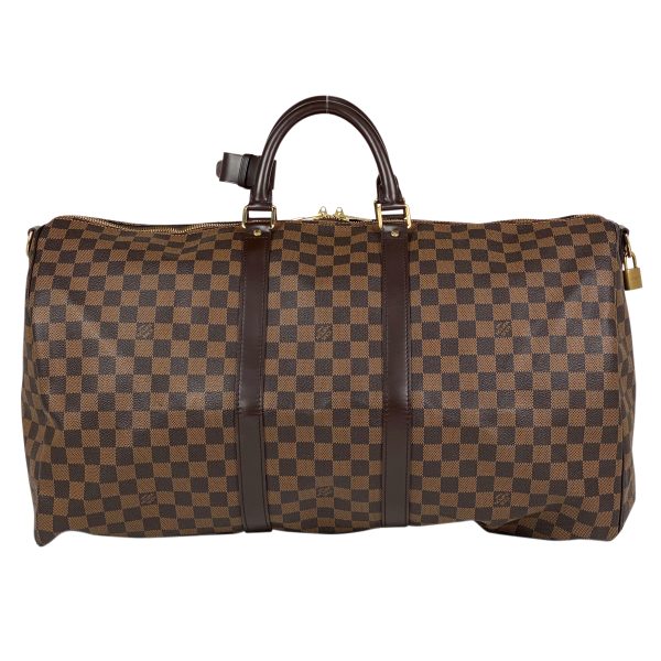 1000062821598 13 Louis Vuitton Keepall Bandouliere 55 2WAY Shoulder Bag Damier Brown