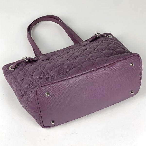 1000062824438 12 Christian Dior Panarea Cannage Coated Canvas Tote Bag Purple