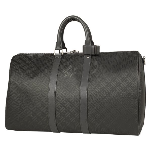 1000062912838 11 Louis Vuitton Keepall Bandouliere 45 Damier Carbon Bag Black