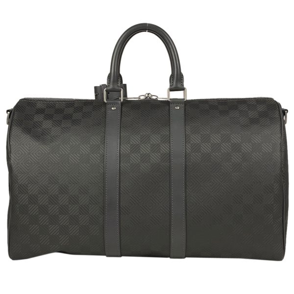 1000062912838 13 Louis Vuitton Keepall Bandouliere 45 Damier Carbon Bag Black