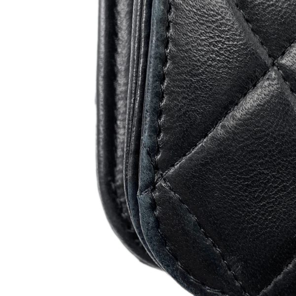 1000062960945 15 Chanel Matelasse Single Flap Chain Shoulder Bag Coco Mark Full Flap Leather Black