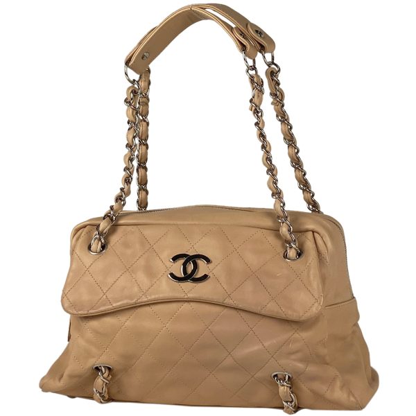 1000062967739 11 Chanel Coco Mark Chain Shoulder Bag Tote Bag Leather Beige