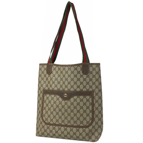 1000063076836 11 Gucci GG Pattern Tote Bag Old Gucci Sherry Line Coated Canvas Brown