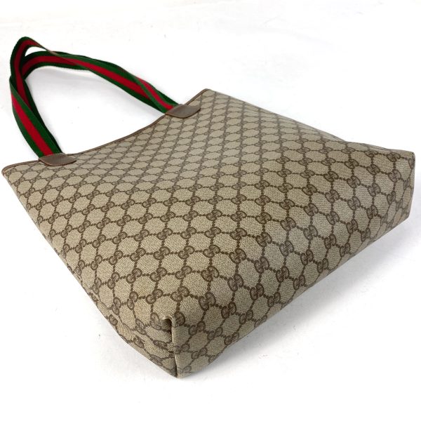 1000063076836 12 Gucci GG Pattern Tote Bag Old Gucci Sherry Line Coated Canvas Brown