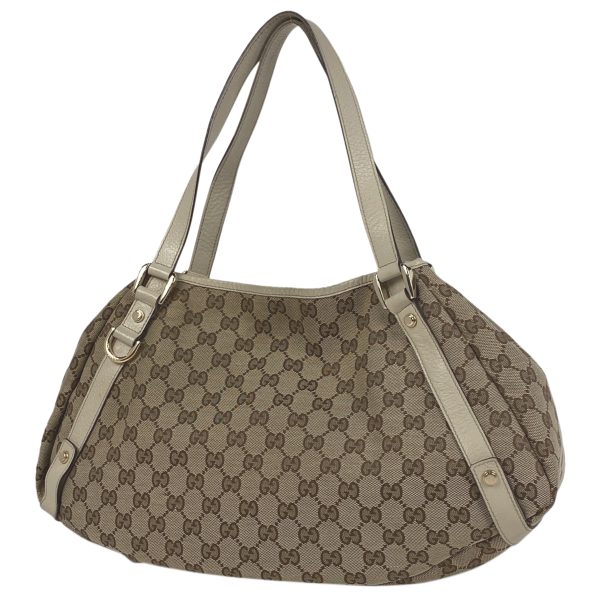 1000063213323 11 Gucci GG Pattern Tote Bag Shoulder Bag GG Canvas Beige