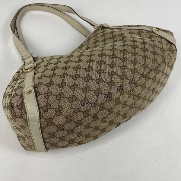 1000063213323 12 Gucci GG Pattern Tote Bag Shoulder Bag GG Canvas Beige